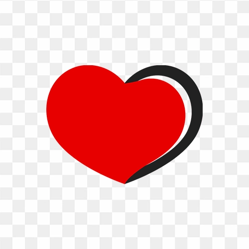 Heart shape red and black illustration png image